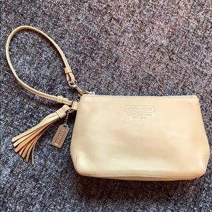 COACH Leather Wristlet - Tan